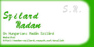 szilard madan business card